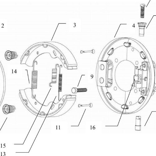 BRAKE ASSEMBLY, REAR, LH, DRIVERS SIDE