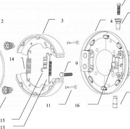 BRAKE ASSEMBLY, REAR, LH, DRIVERS SIDE