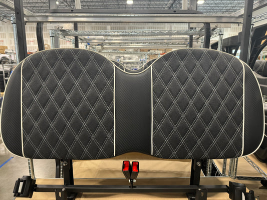 SEATBACK CUSHION, V SERIES, BLACK WITH WHITE DIAMOND STITCHING