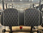 SEATBACK CUSHION, V SERIES, BLACK WITH WHITE DIAMOND STITCHING